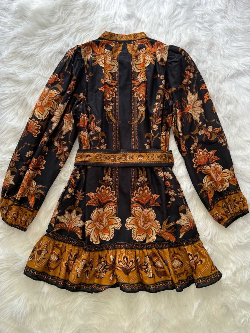 FARM Rio Majestic Garden Black Floral Belted Cotton Mini Dress, NWT π§π· - Picture 12 of 15